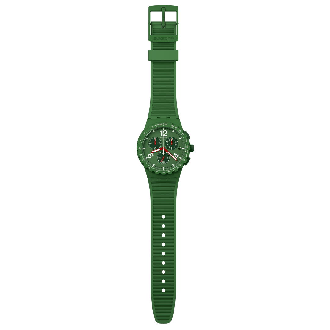 Swatch principalmente verde originais Chrono 42mm Susg407