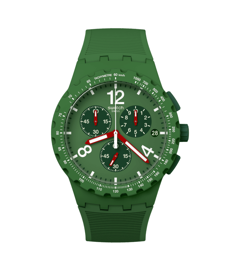 Swatch principalmente verde originais Chrono 42mm Susg407