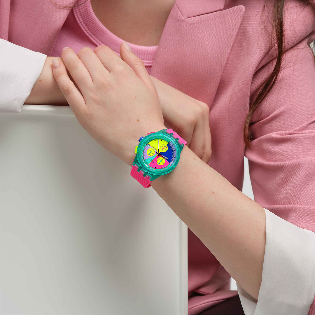 Swatch Neon Flash Arrow Originals Chrono 42mm Susg408