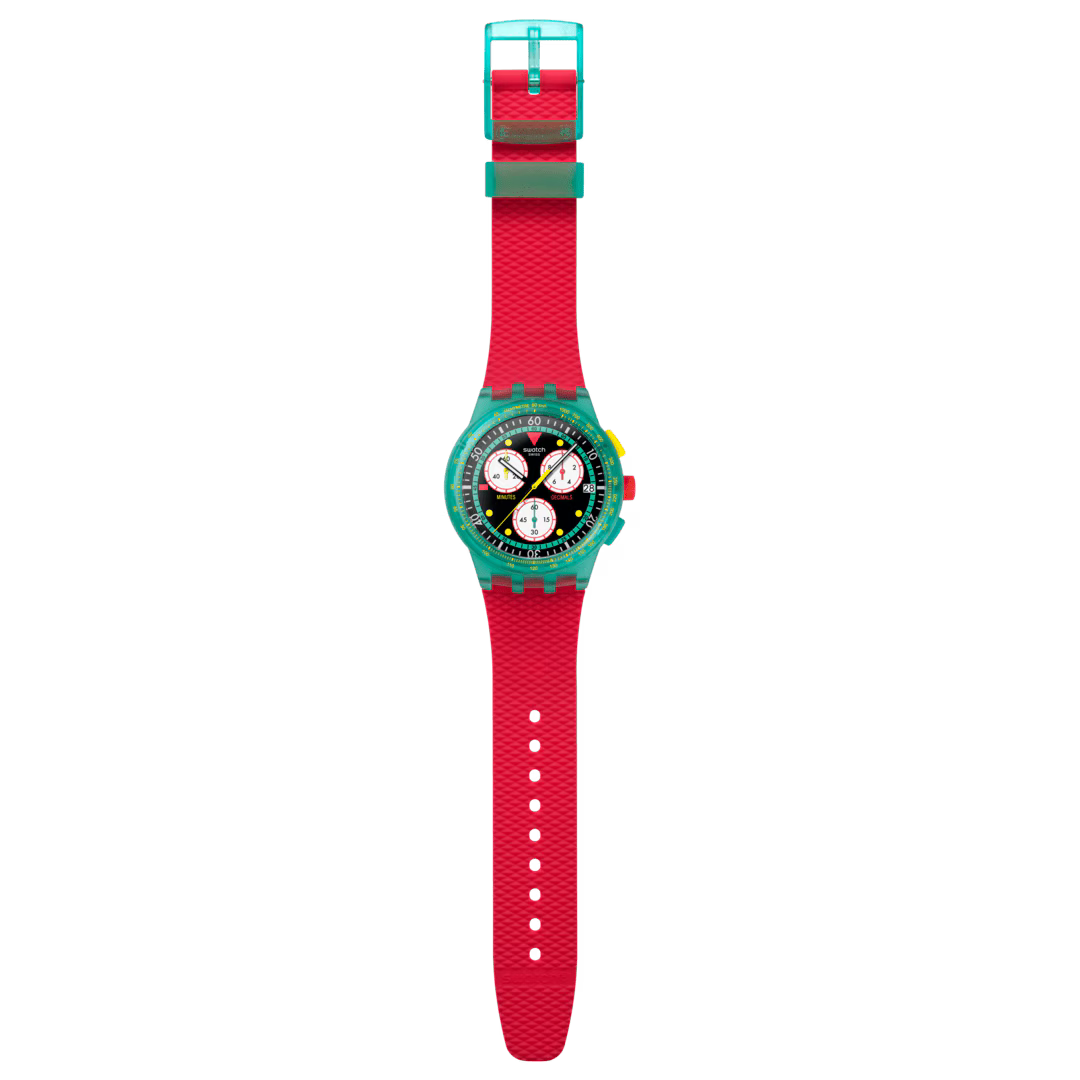 Swatch orologio NEON EMERALD CHRONO Originals Chorno 42mm SUSG409