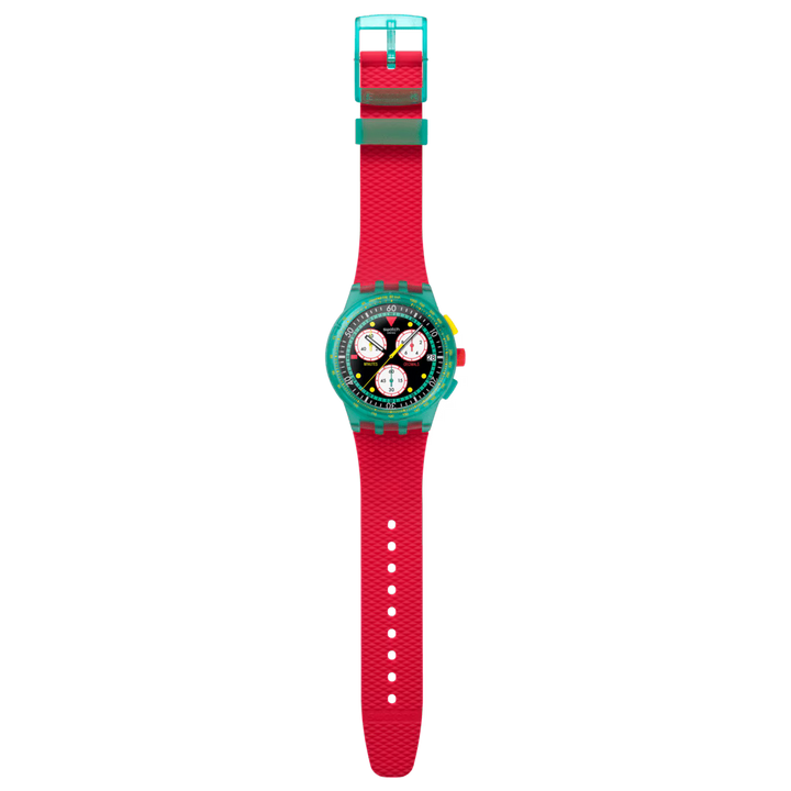Swatch orologio NEON EMERALD CHRONO Originals Chorno 42mm SUSG409
