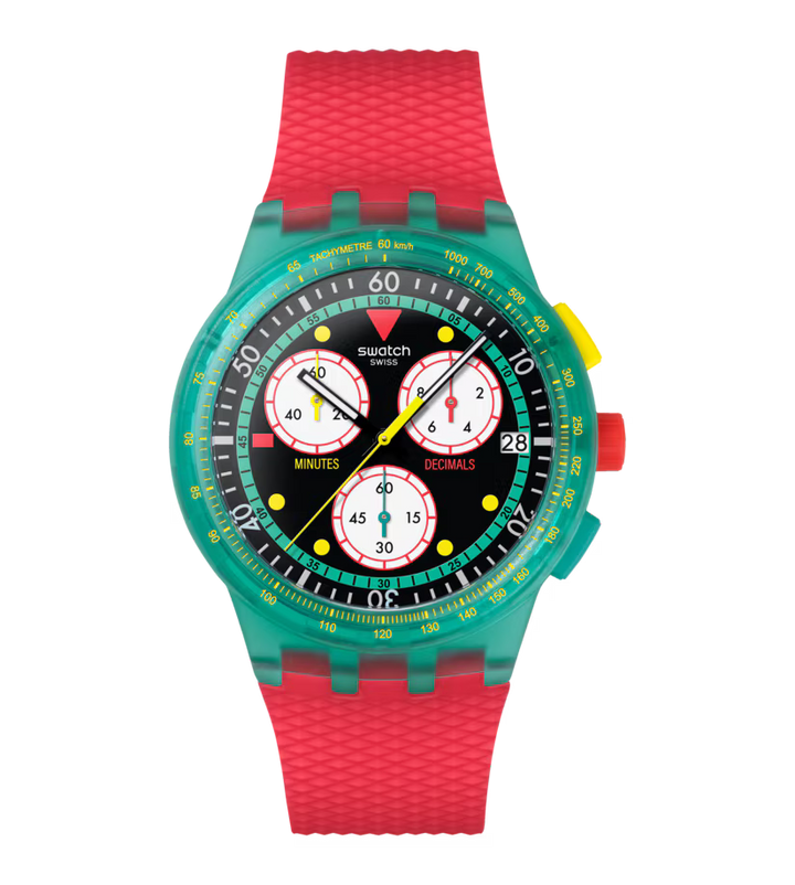 Swatch orologio NEON EMERALD CHRONO Originals Chorno 42mm SUSG409