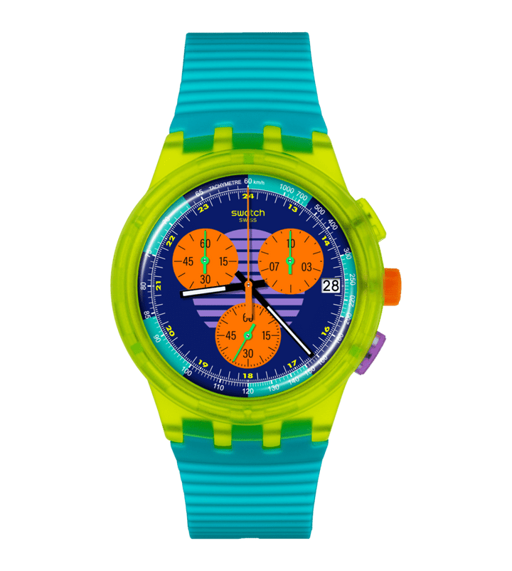 Swatch Neon Wave Originals Chrono 42mm Susj404 Watch