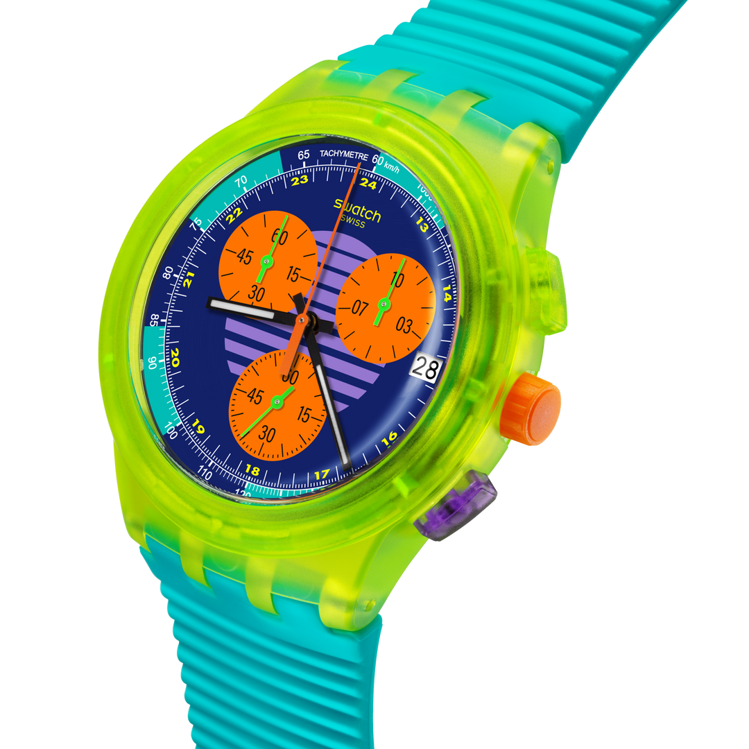 Swatch Wave Neon Originals Chrono 42mm Susj404 Watch