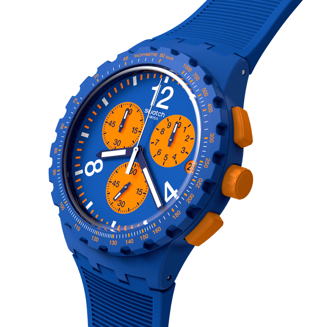 Swatch בעיקר מקורי כחול כרונו 42 מ"מ susn419