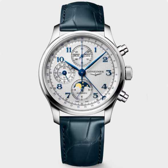 론진 시계 마스터 컬렉션 Chrono Moonphase 41mm 은 오토매틱 스틸 L2.962.4.73.2