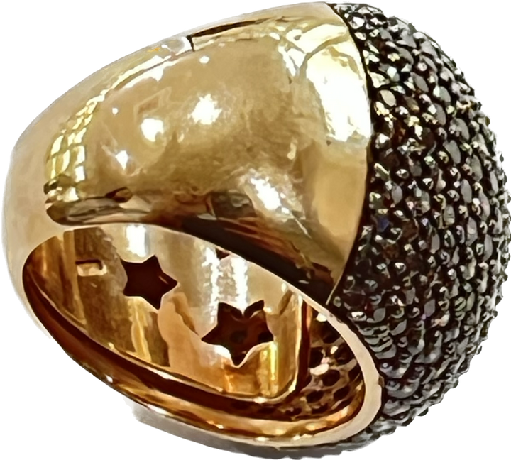 Sidalo Pavryte Brown Pierścień Srebrny 925 Wykończenie Pvd Gold Rosa Cubic Zirconia M4425-BW