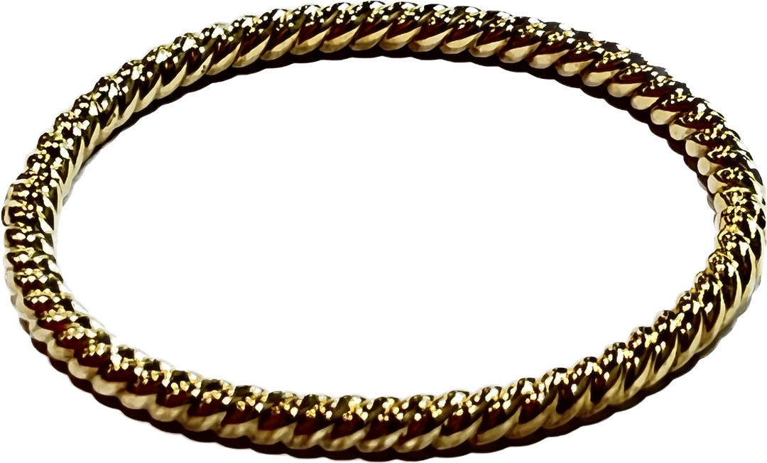 Sidalo Rigid Bracelet Torchon Silver 925 Finish Pvd Gold Yellow M-4426-G