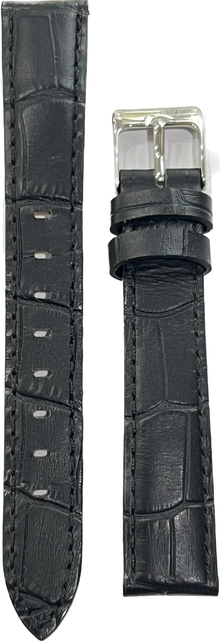 Breil black leather strap with crocodile print 16mm EW0237