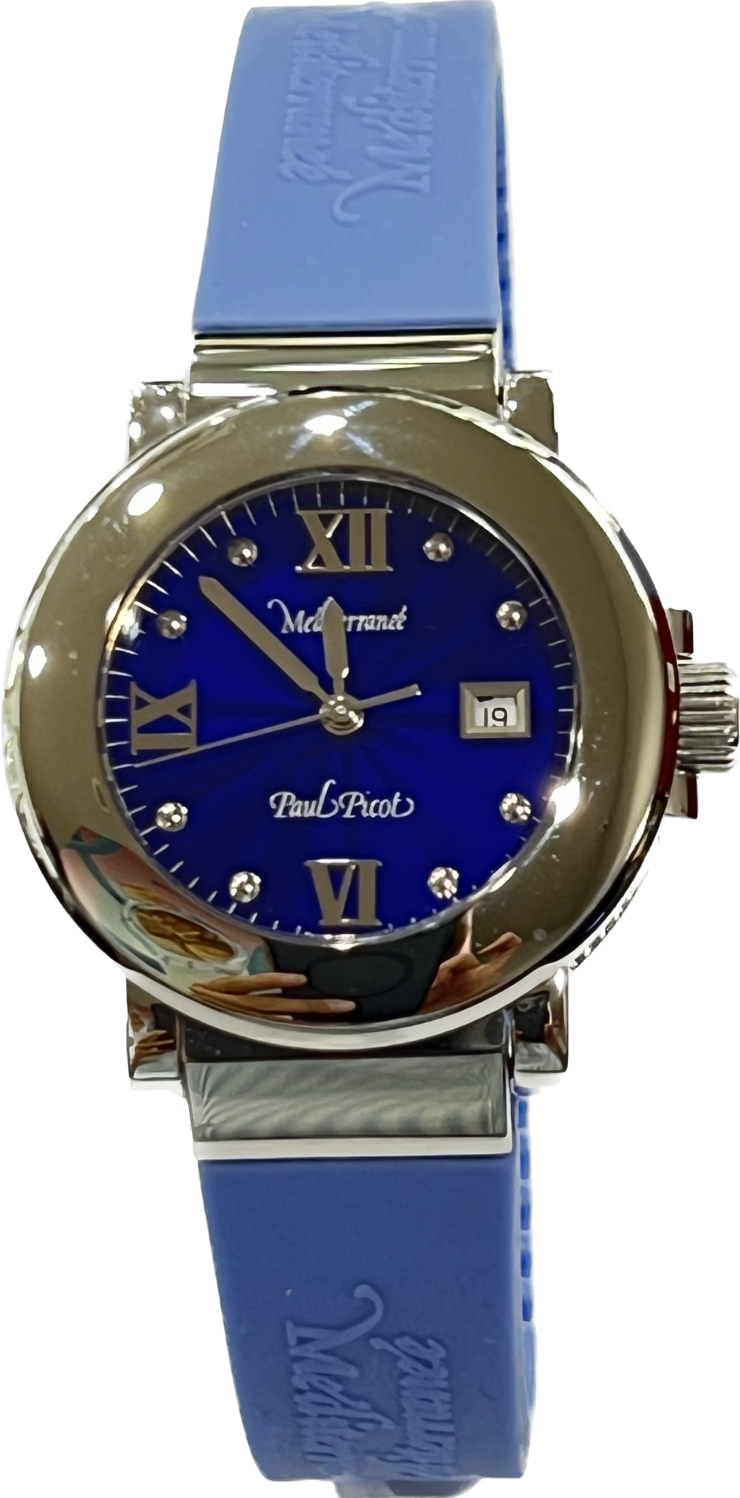 Paul Picot地中海手錶'36mm藍色石英鋼4108AZ