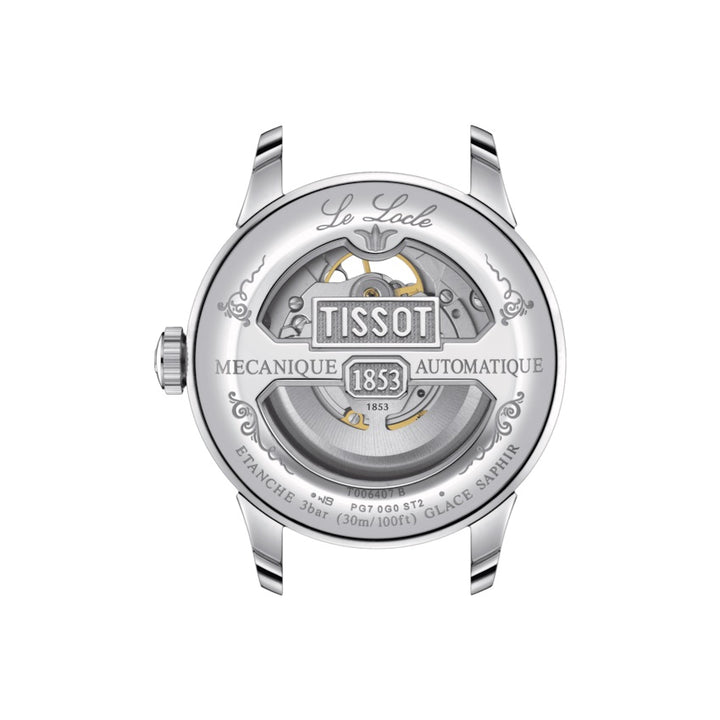 Tissot Watch Le Locle Powermitic 80 Otwarte serce 39 mm Automatyczna srebrna stalowa stal T006.407.16.033.01