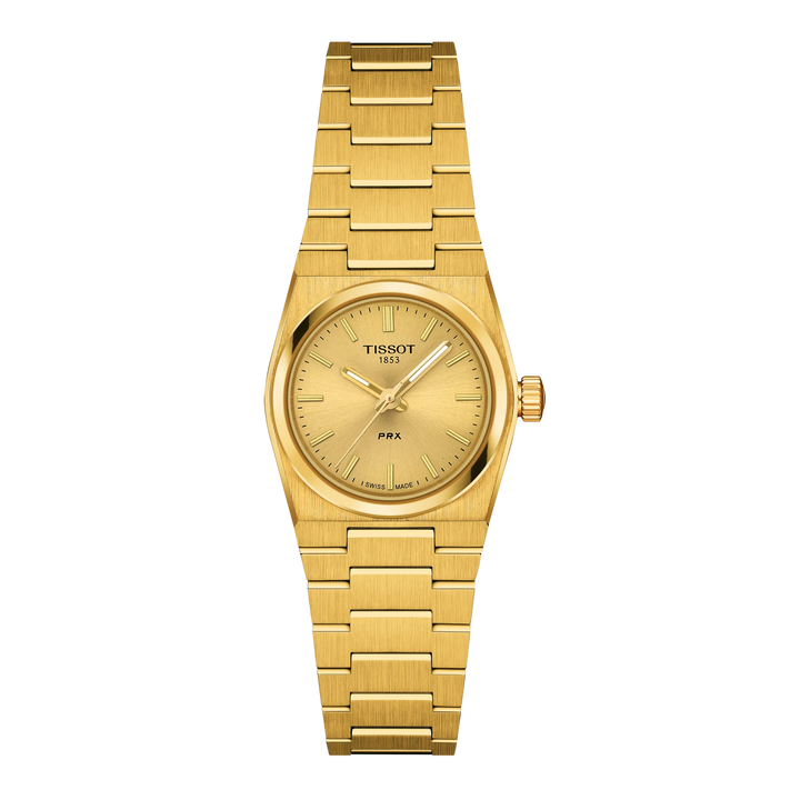 Tissot PRX 25mm champagne quartz steel yellow gold PVD finish T137.010.33.021.00
