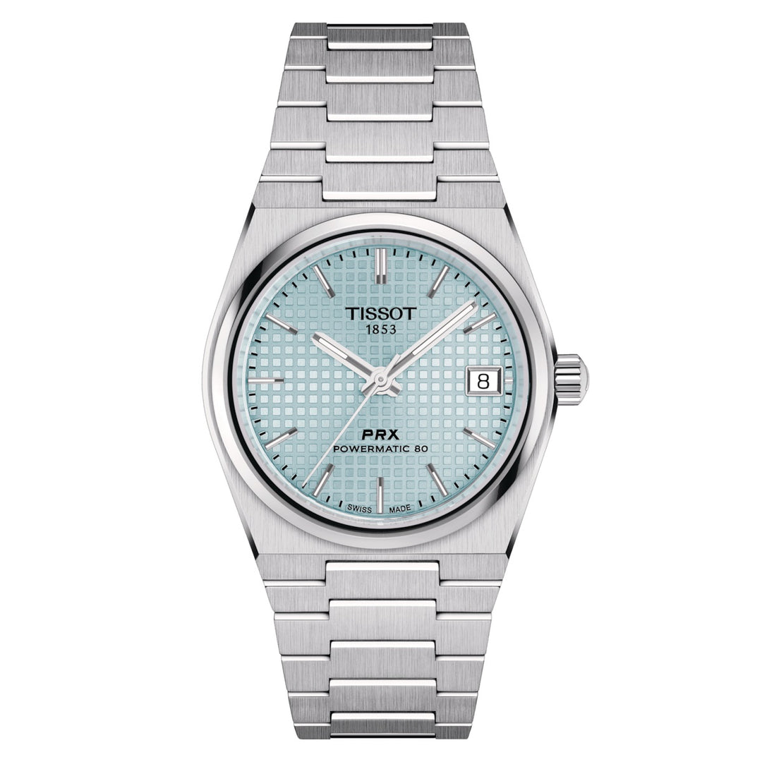 Часы Tissot PRX Powermatic 80 35 мм бирюзовая сталь T137.207.11.351.00