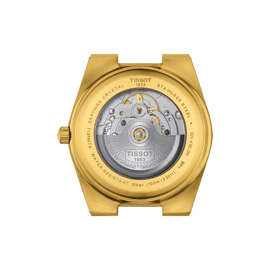 Tissot Clock PRX Powermitic 800 mm szampana Automatyczne stalowe wykończenie Pvd Gold T137.407.33.021.00