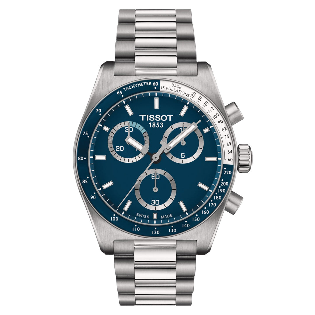Tissot relógio de cronógrafo PR516 40 milímetros azul de aço de quartzo T149.417.11.041.00