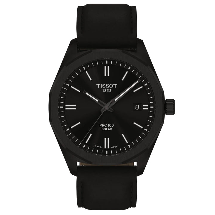 Tissot PRC 100 Solar 39mm black quartz steel black PVD finish T151.422.36.051.00