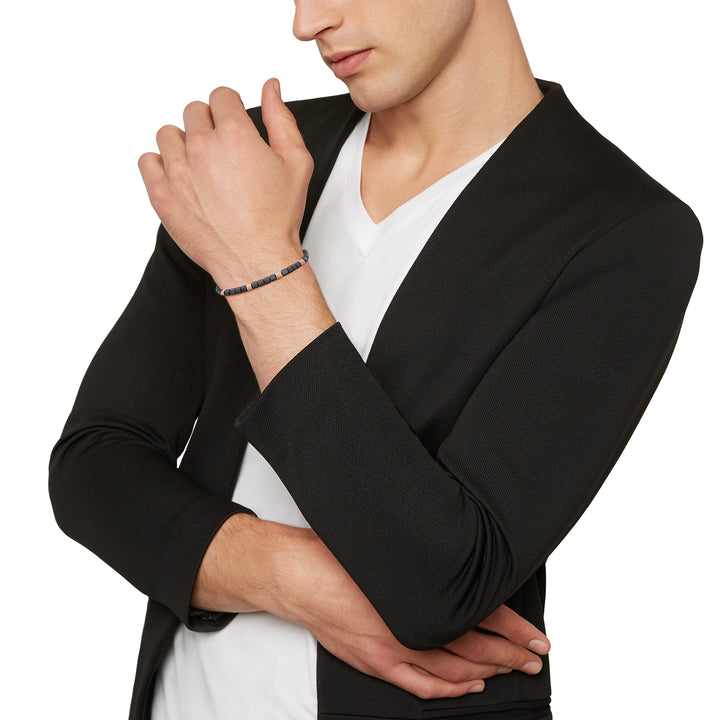 BREIK BRACELET B ROCKS Steel Hematite TJ3554