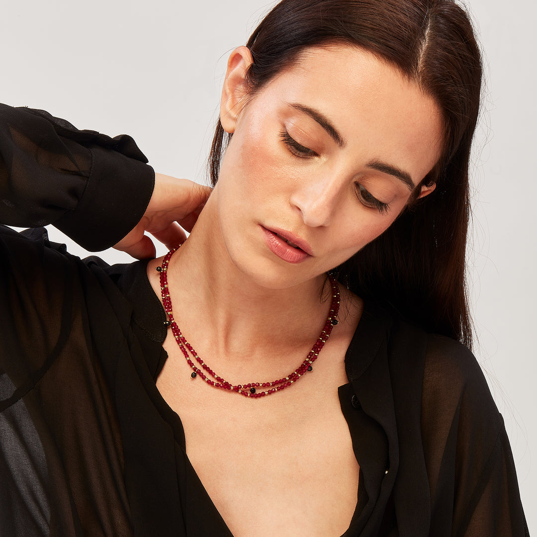 Breil Magnetica System Elemento necklace Medium Red Carpet steel IP Gold finish TJ3681