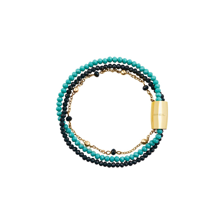 BREIK MAGNETIC BRACELET SYSTEM ELEMBER Small aqua steel bracelet IP Gold Crystal TJ3769