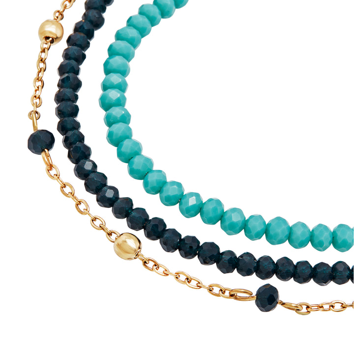 BREIK MAGNETIC BRACELET SYSTEM ELEMBER Small aqua steel bracelet IP Gold Crystal TJ3769