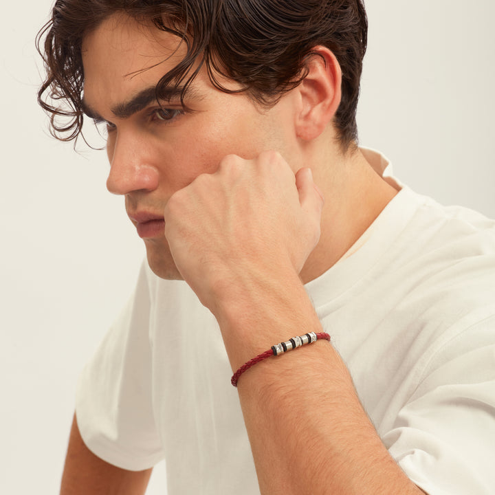 Breil Wanderlust stålläderarmband TJ3795
