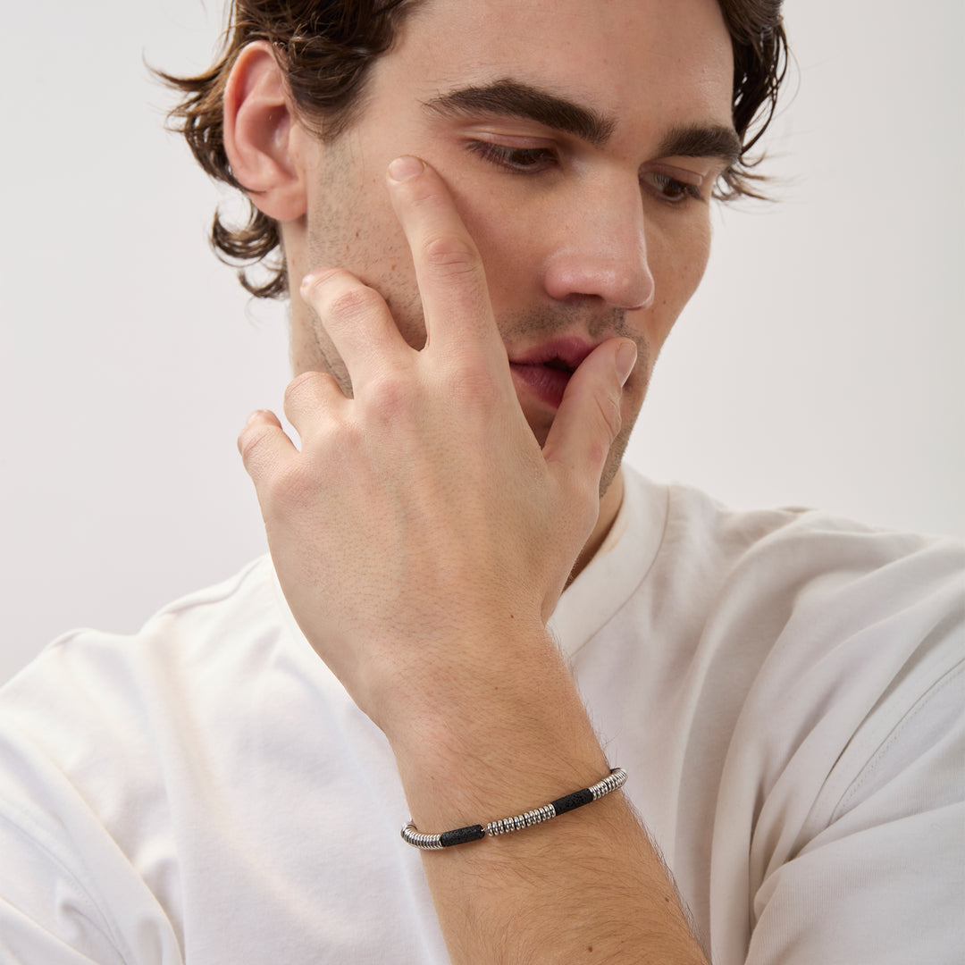 BREIK BRACELET Fusion steel lava stone tj3875