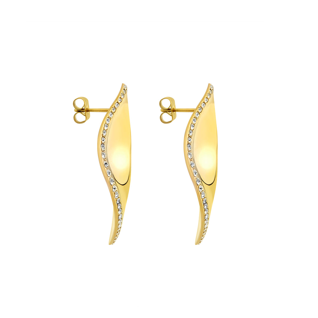 Breil Retwist earrings in steel IP Gold finish cubic zirconia TJ3918