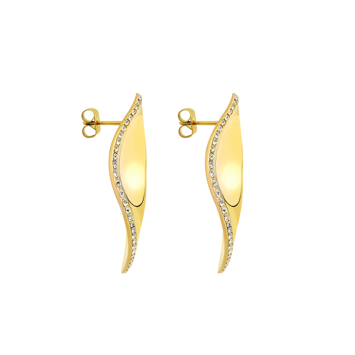 Breil Retwist earrings in steel IP Gold finish cubic zirconia TJ3918