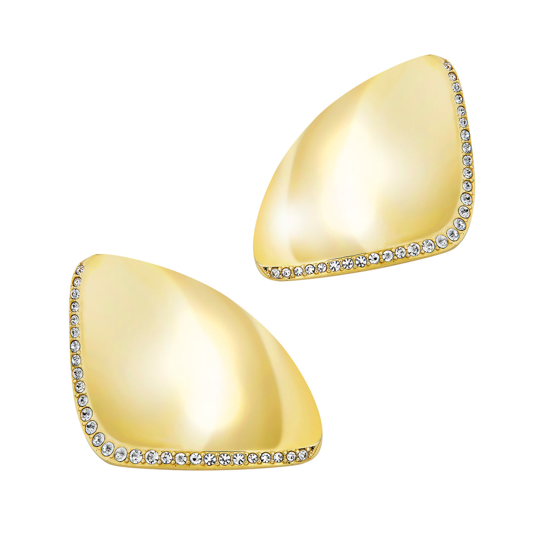 Breil Retwist earrings in steel IP Gold finish cubic zirconia TJ3918