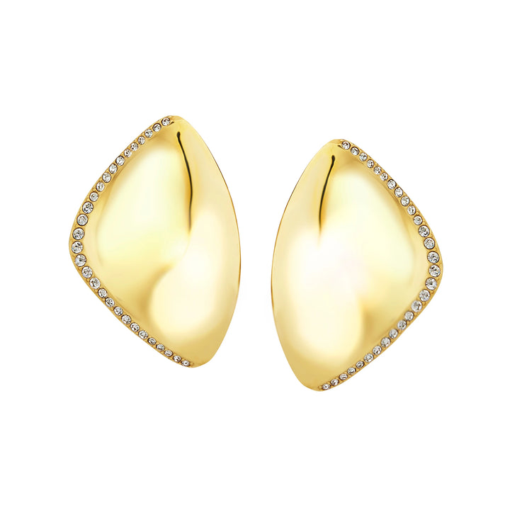 Breil Retwist earrings in steel IP Gold finish cubic zirconia TJ3918