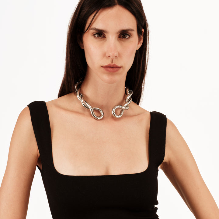 Breil Reloaded Snake steel choker necklace TJ3921