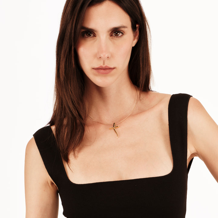 Breil Reloaded Steel Moon choker necklace in steel with IP Gold finish TJ3924