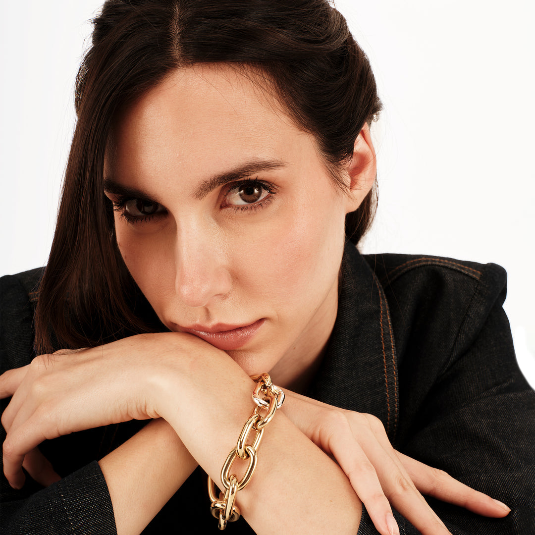 Breil Distinctive steel bracelet with IP gold finishes TJ3939