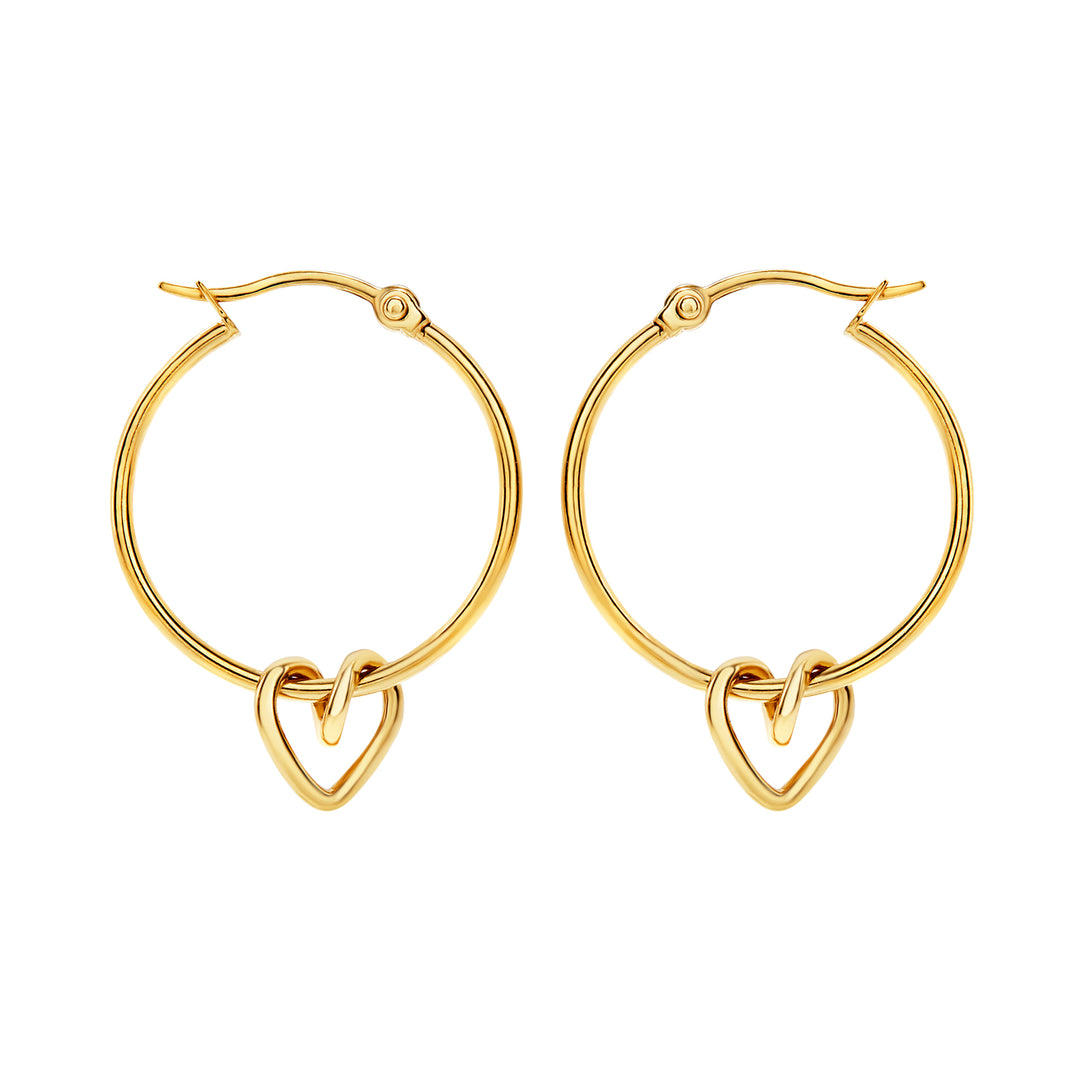 Breil B&ME bågeörhängen i stål med IP guldfinish TJ4027