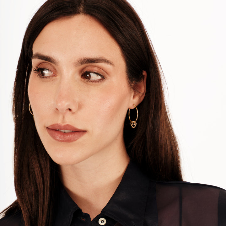 Breil B&ME bågeörhängen i stål med IP guldfinish TJ4027