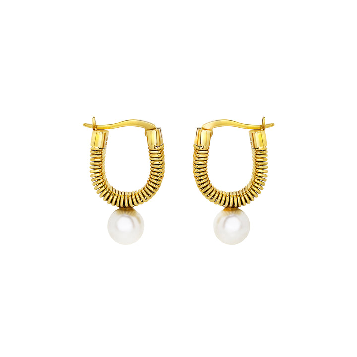 أقراط Breil Stylize الحلقية من الفولاذ مع طلاء ذهبي IP TJ4052