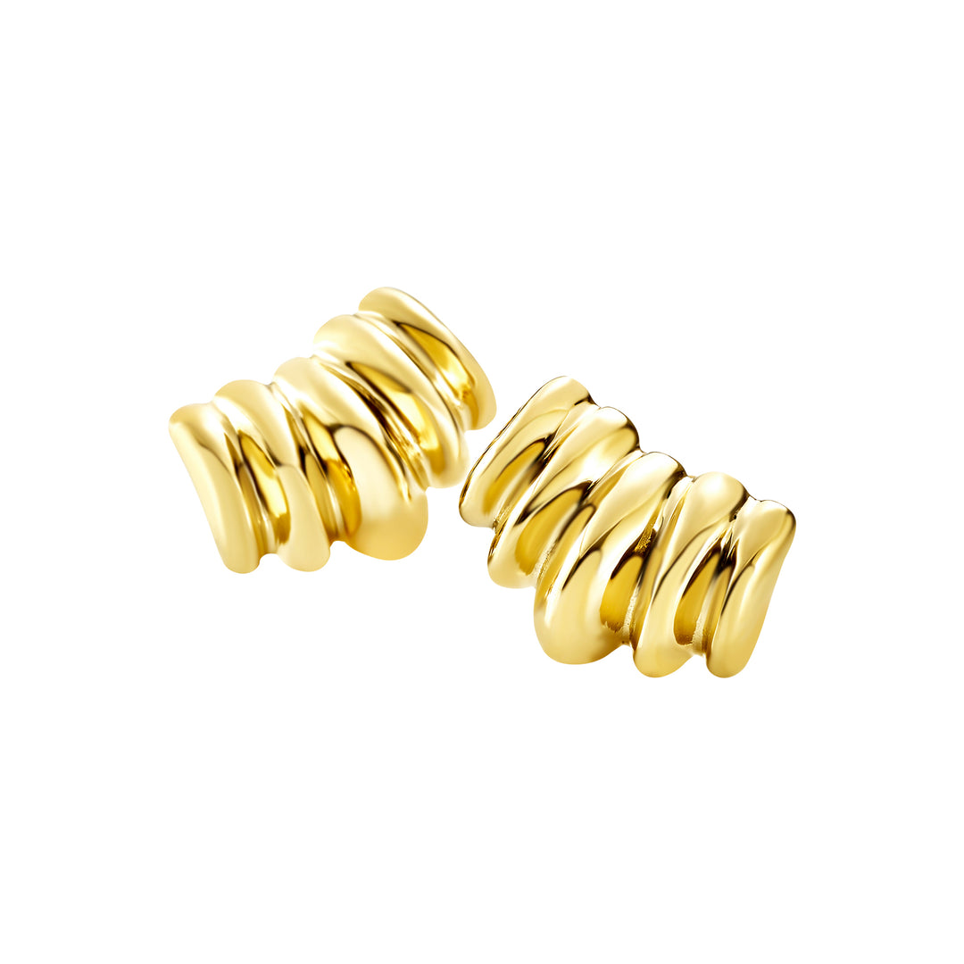 IP 골드 마감 스틸 브레일 글로브 이어링 TJ4073