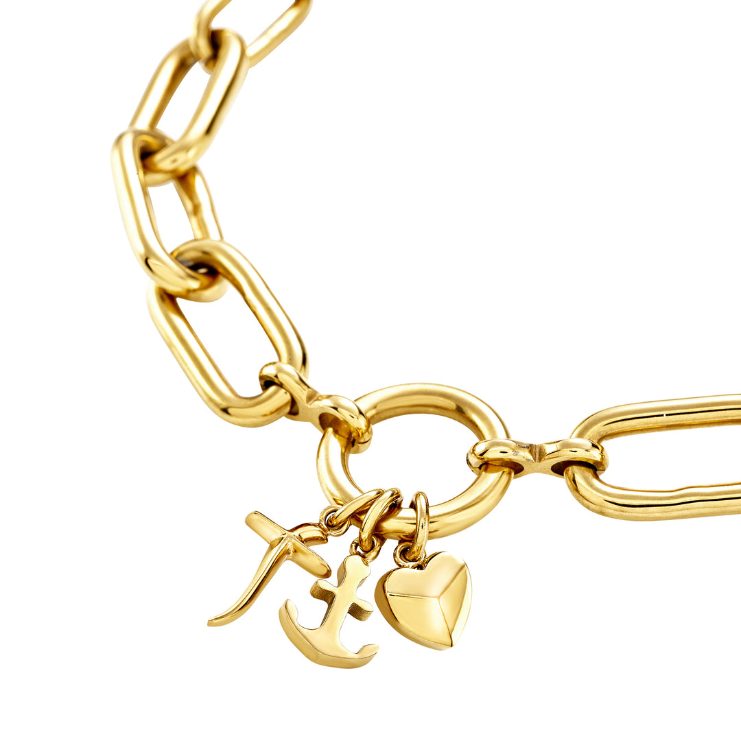 Collier Breil Love Ties en acier finition or IP TJ4074