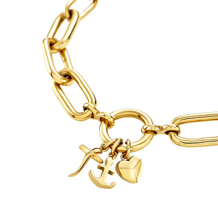 Breil Love Ties IP 金色饰面精钢手链 TJ4076