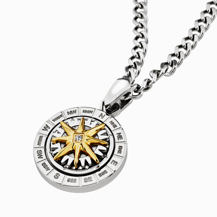 Breil Primal Compass stalen choker ketting TJ4169