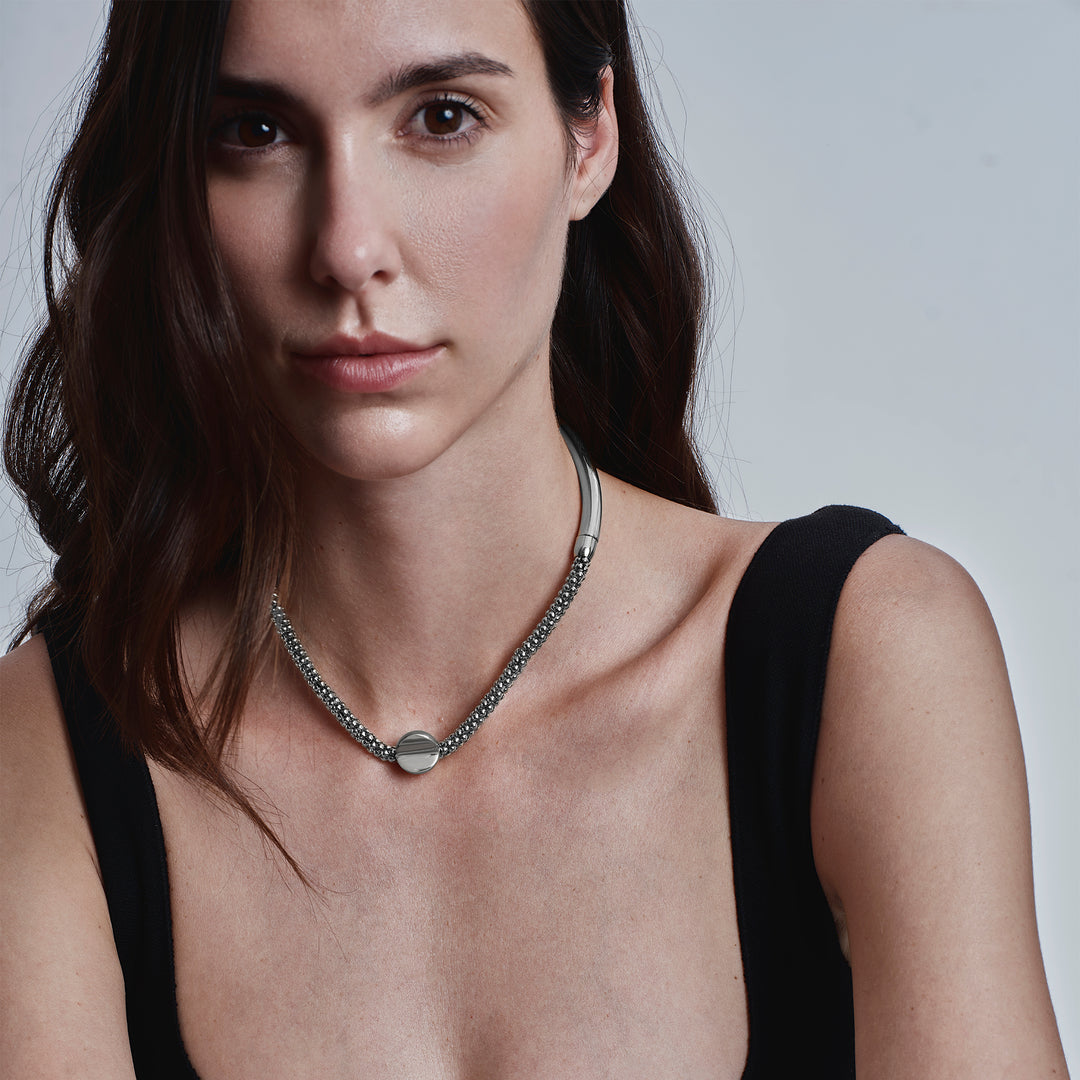 Naszyjnik typu choker ze stali Breil Magnetica System TJ4237