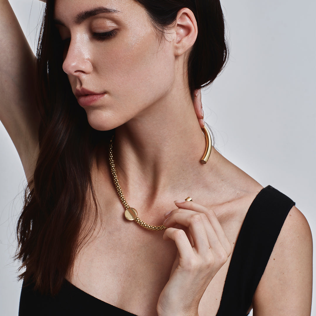 Collier ras du cou Breil Magnetica System en acier, finition PVD or 14 carats TJ4238