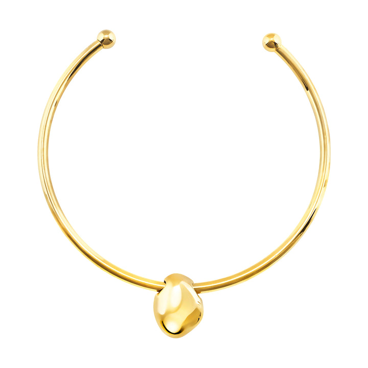 Breil Petra stift choker stål PVD finish 14K guld grøn aventurin TJ4242