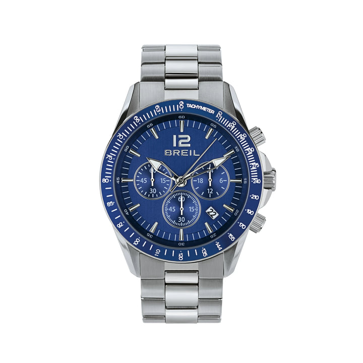 Breil watch Tyler Chrono 43mm blue quartz steel Tw2058