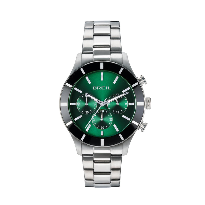 Breil clock remixer chrono 42mm green quartz steel Tw2115