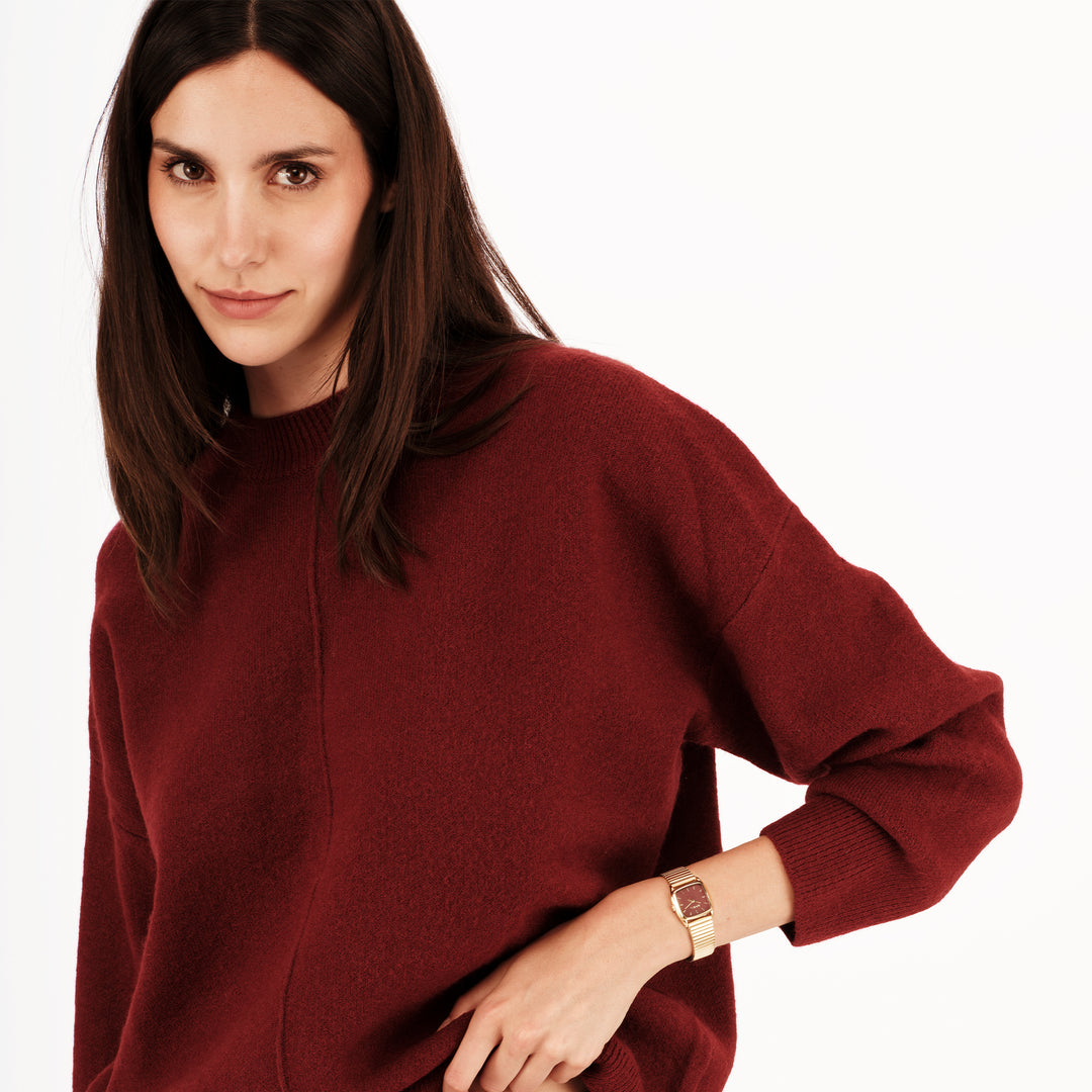 Breil watch stylize 24mm bordeaux quartz steel finish pvd yellow gold Tw2120