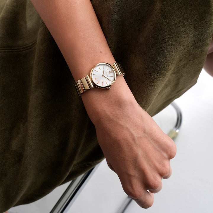 Ρολόι Breil Nuvè 28mm ασημί χαλαζία IP χρυσό φινίρισμα TW2126