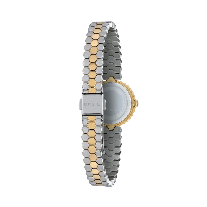 Relógio Breil Primp 24mm aço quartzo branco acabamento PVD ouro 14k TW2200