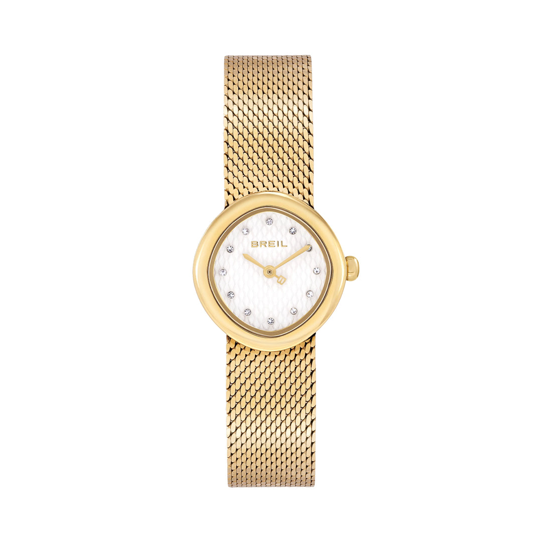 Relógio Breil Primp 25 mm aço quartzo branco acabamento PVD ouro 14k TW2022