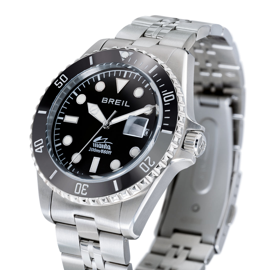 Breil hodinky Manta Heritage 42mm černá quartz ocel TW2206